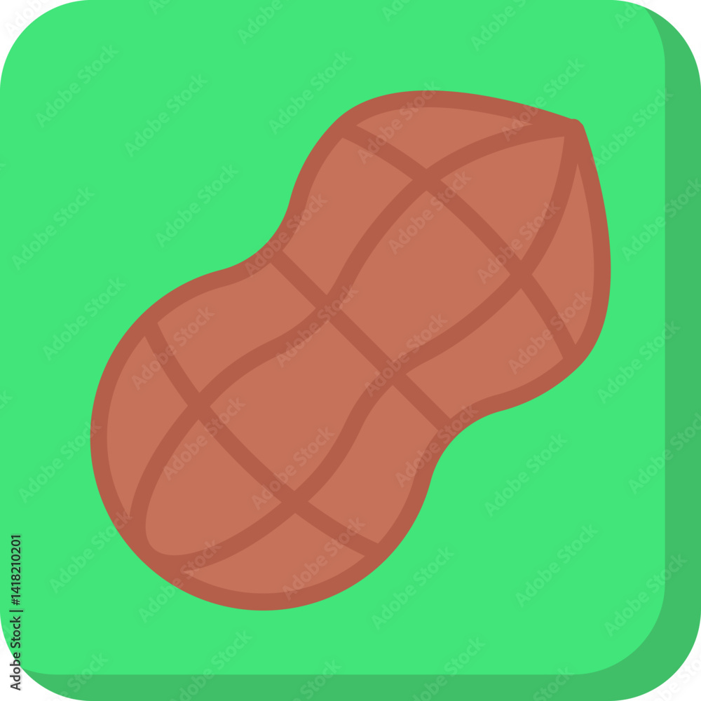 Peanut single vector icon illustration Peanut single vector icon illustration