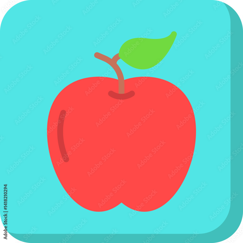 Obraz premium Apple single vector icon illustration
