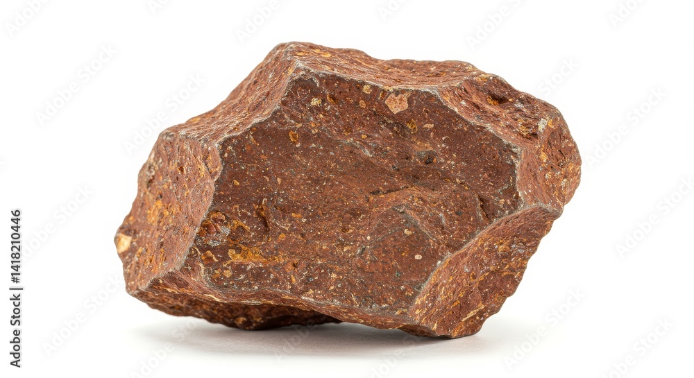 Rough Brown Stone Isolated on White - A rugged, brown stone, isolated on white. Represents strength, nature, geology, earth, and texture