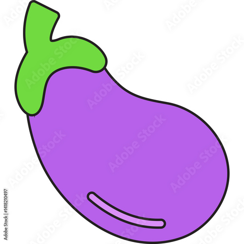 Eggplant single vector icon illustration