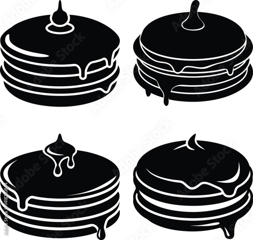 Pancake silhouette vector