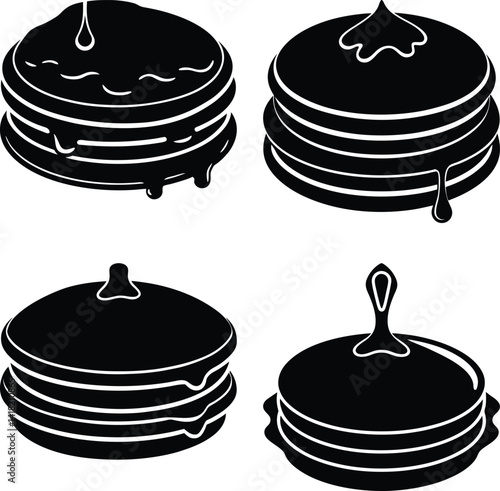 Pancake silhouette vector