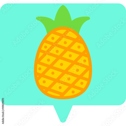 Pineapple single vector icon illustration