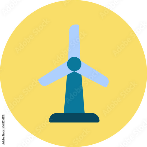 Windmill single vector icon illustration