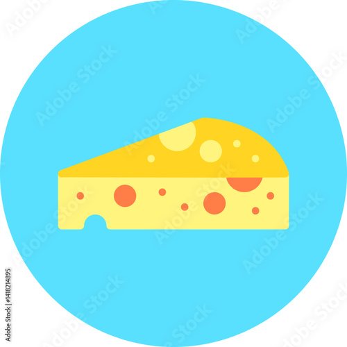 Cheese single vector icon illustration