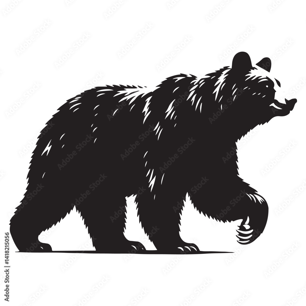 Obraz premium Shadows of the Wilderness: A Bold Collection of American Black Bear Vector Silhouettes Showcasing Strength, Solitude, and the Majestic Spirit of North America’s Forest Guardian