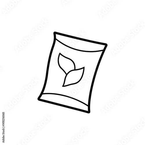 chips packet line art on white background