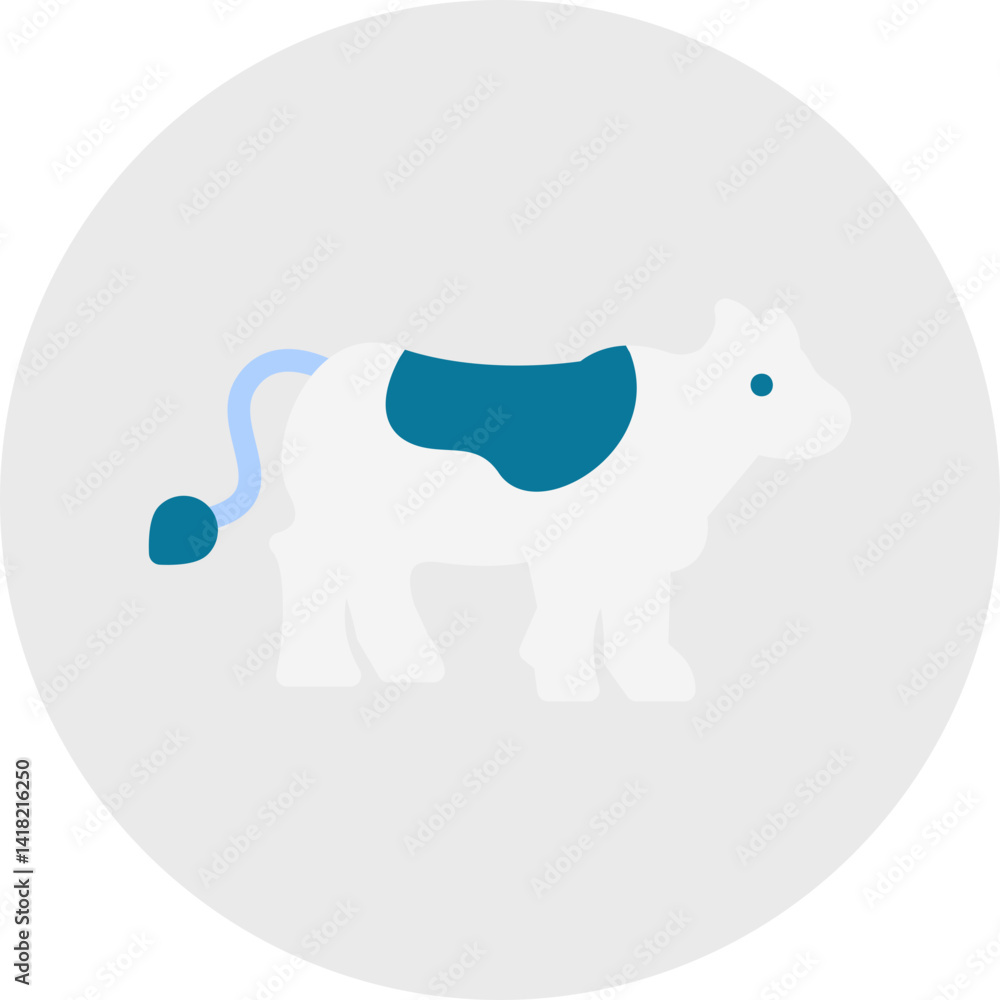 Obraz premium Cow single vector icon illustration
