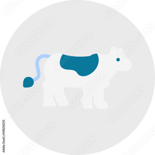 Cow single vector icon illustration