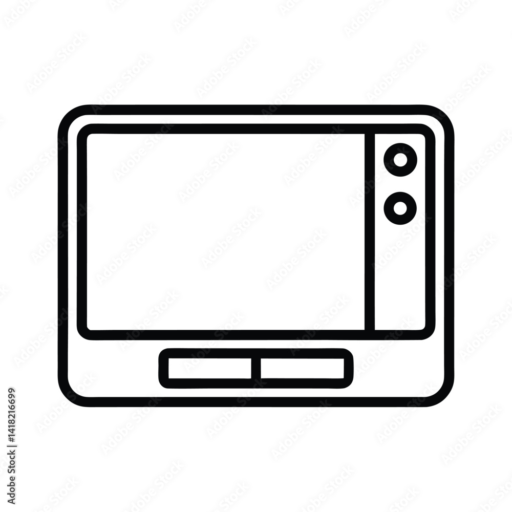 Graphic Tablet Outline on White Background Graphic Tablet Outline on White Background