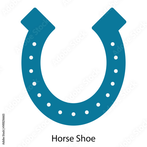 Horse Shoe single vector icon illustration
