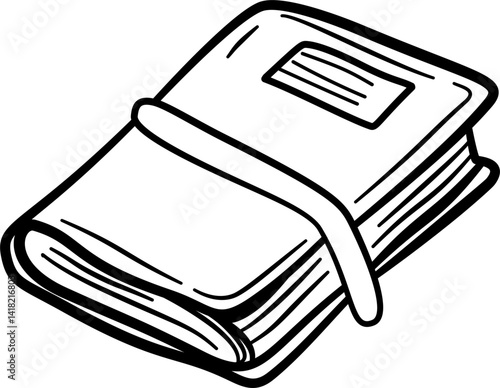 Journal and book outline, line art