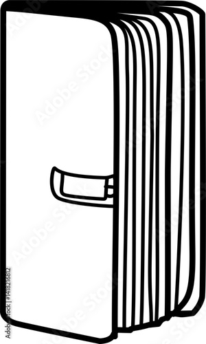 Journal and book outline, line art