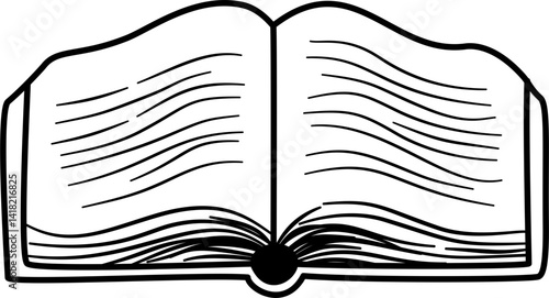 Journal and book outline, line art