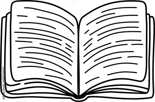 Journal and book outline, line art
