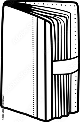 Journal and book outline, line art