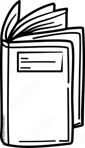Journal and book outline, line art