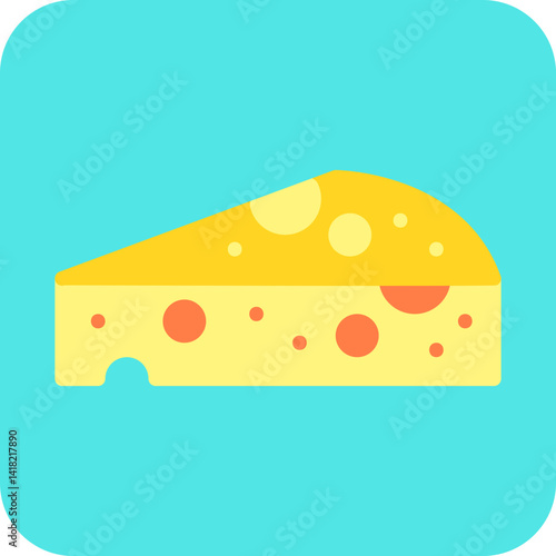 Cheese single vector icon illustration