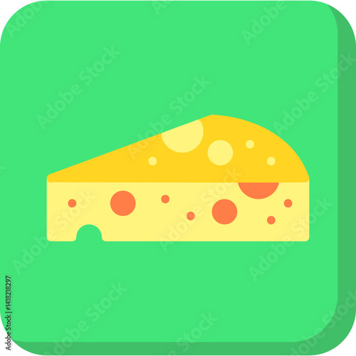 Cheese single vector icon illustration