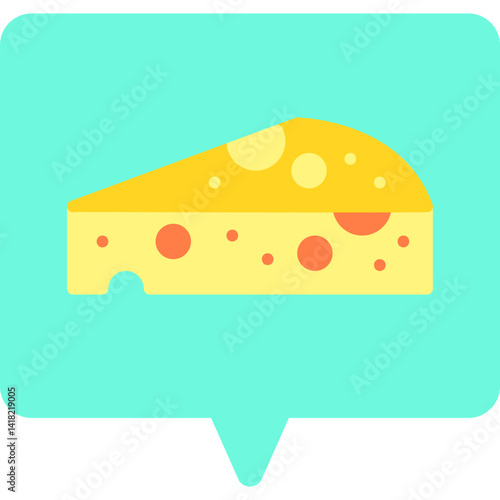 Cheese single vector icon illustration