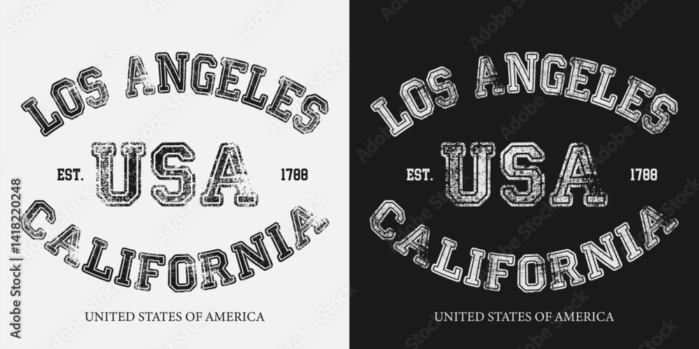 Fototapeta premium Retro typography university united states state vintage slogan print, highlighted grunge texture for graphic t-shirt or sweatshirt hoodie - Vector