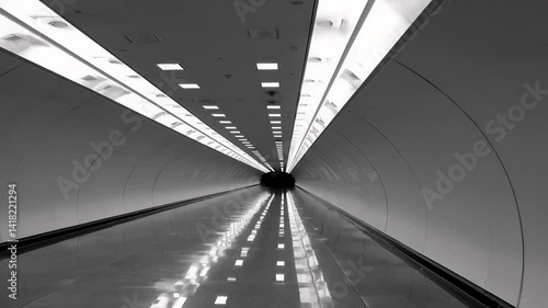 Wallpaper Mural Pristine Tunnel with Symmetry and Simple Design in Black and White Torontodigital.ca