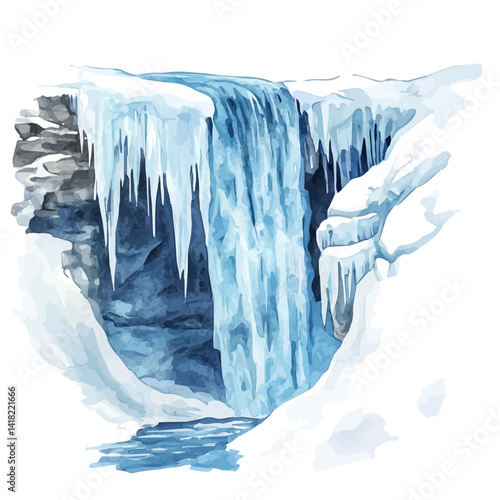 illustration of Frozen, watercolor vector, isolated on a white background.