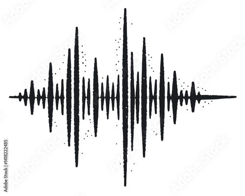 Sound Waveform Illustration: Audio Signal, Music, Frequency, and Voice Representation.