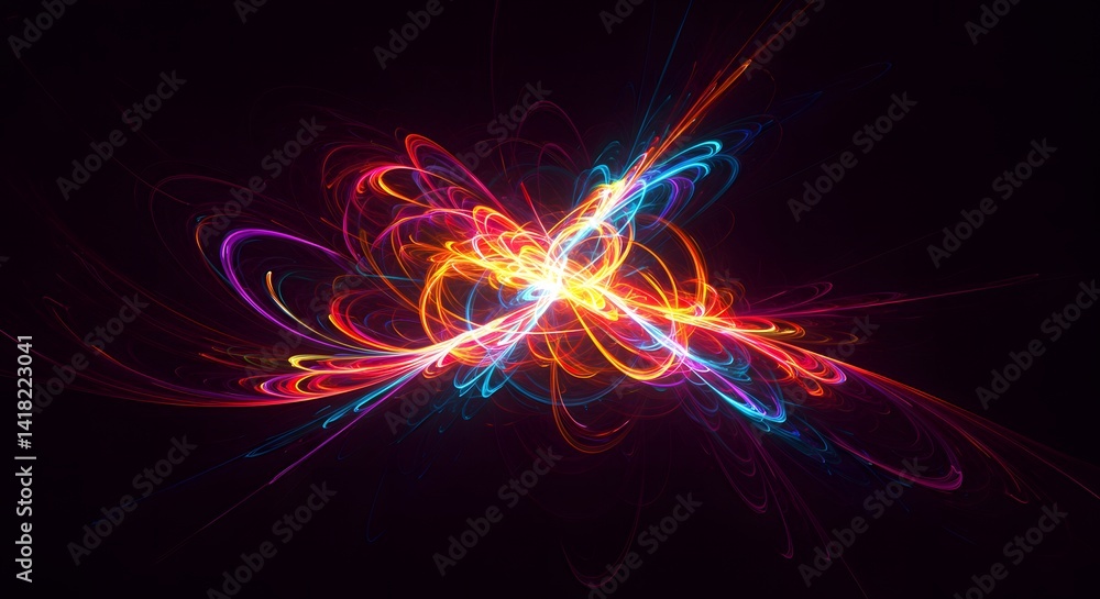 Fototapeta premium Big Neon Wave Background – Futuristic Glowing Abstract Design