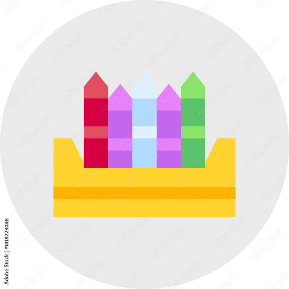 Fototapeta premium Crayon single icon vector illustration