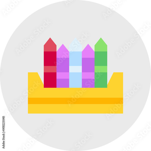 Crayon single icon vector illustration