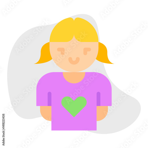 Girl single icon vector illustration
