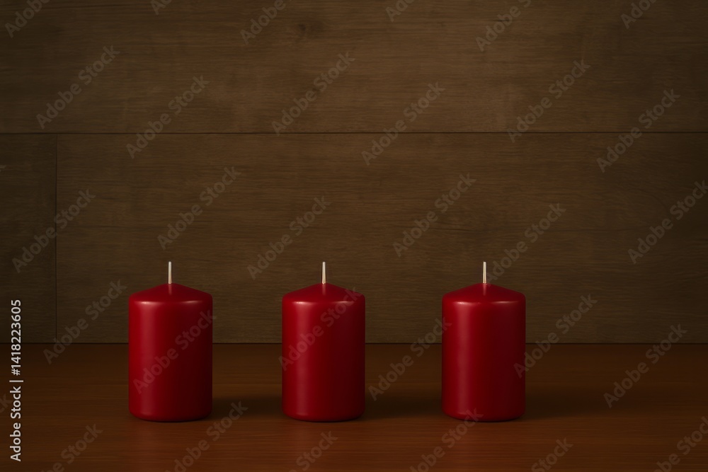 candles on a wooden background