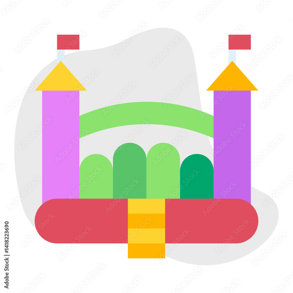 Fototapeta premium Bouncy Castle single icon vector illustration