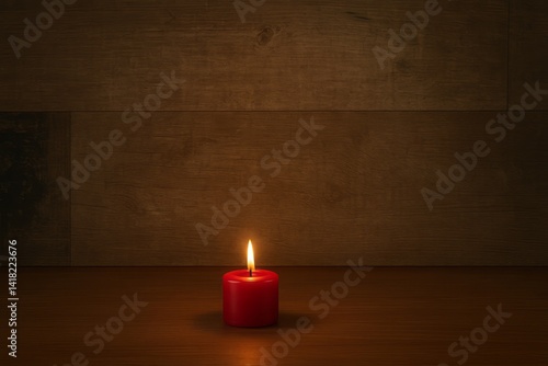 Obraz na płótnie burning candle on a wooden background w salonie