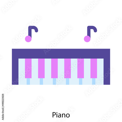 Piano single icon vector illustration
