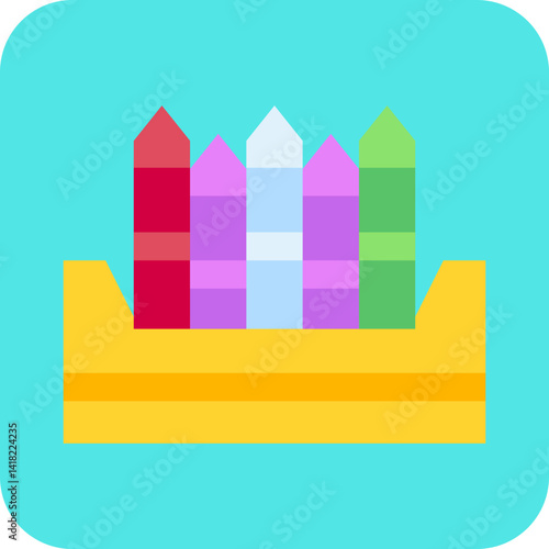 Crayon single icon vector illustration