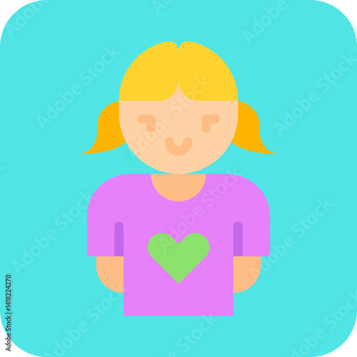 Girl single icon vector illustration