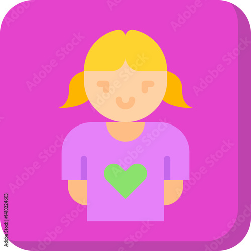 Girl single icon vector illustration