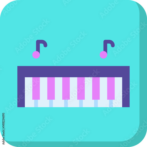 Piano single icon vector illustration