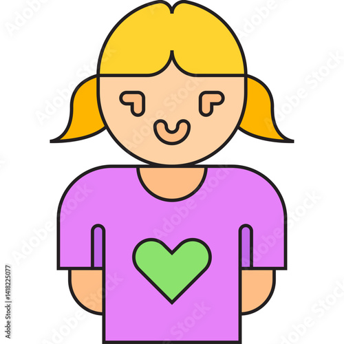 Girl single icon vector illustration