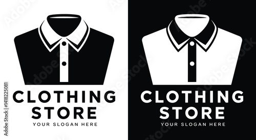 Classic shirt logo for clothing retailers offering premium wardrobe essentials and on-trend styles