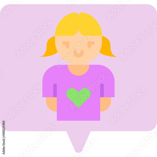 Girl single icon vector illustration