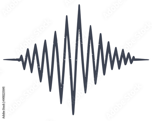 Sound Waveform Illustration: Audio Signal, Music, Frequency, and Voice Representation.