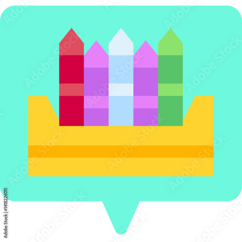Crayon single icon vector illustration