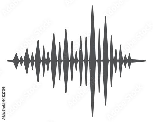 Sound Waveform Illustration: Audio Signal, Music, Frequency, and Voice Representation.
