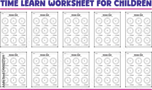 Telling time worksheets for children practice