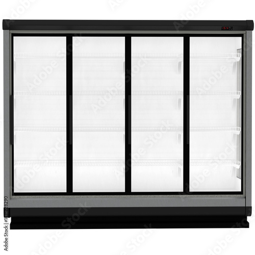 3d render commercial fridge showcase with transparent background