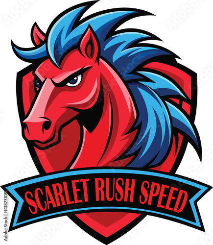 Wallpaper Mural Scarlet Rush Speed Horse Mascot Logo Vector. Torontodigital.ca