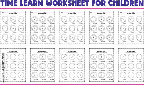 Telling time worksheets for children practice